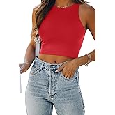 EFAN Womens Sexy Sleeveless Double Lined Crop Tops Workout Cute Tight Racerback Tank Tops Summer Clothes Teen Girls 2025