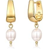 XYJZXY Pearl Earrings for Women Pearl Drop Earrings Dangle Small Huggie Hoop Earrings Bridesmaid Earrings Wedding Jewelry