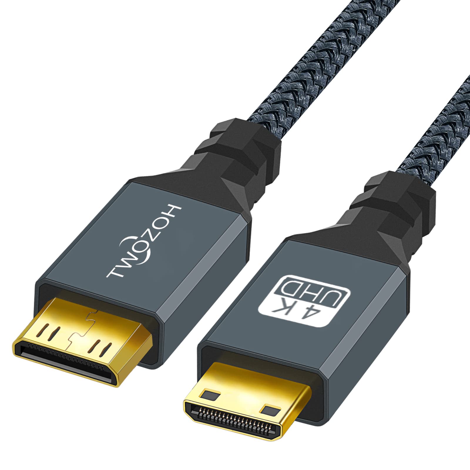 Twozoh Mini HDMI Cable, (C Type) Mini HDMI Male Cable, HDMI Mini Male Cord support 3D 4K/1080P (30CM)