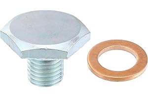 X AUTOHAUX M10x1.25 Steel Engine Oil Drain Plug Screw with Seal Ring for Mazda for Ford Focus Silver Tone