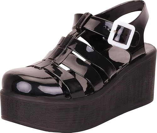 caged jelly sandals womens