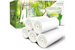 FORID Clear Small Trash Bags - 4 Gallon Garbage Bags Wastebasket Bin Liners 220 Count Plastic Trash Bags for Bathroom Bedroom Office Trash Can