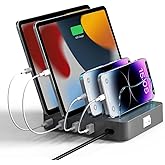 Charging Station for Multiple Devices - 4-Port 20W PD USB-C Charger for iPhone iPad Smartphones Tablets,Universal Compatibility, Detachable Baffle Design