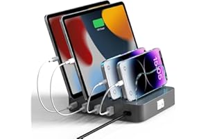 VIMC Charging Station for Multiple Devices - 4-Port 20W PD USB-C Charger for iPhone iPad Smartphones Tablets,Universal Compatibility, Detachable Baffle Design