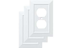 Franklin Brass Classic Architecture (3-Pack) Outlet Covers Pure White 1-Gang Wall Plate Single Duplex Switch Plates Electrical Guard W35242V-PW-C