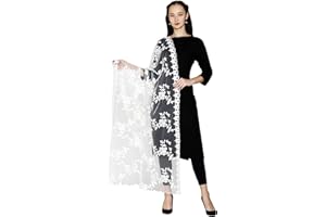 HARI MADHAV DESIGN Women's Nylon Net Embroidered Dupatta