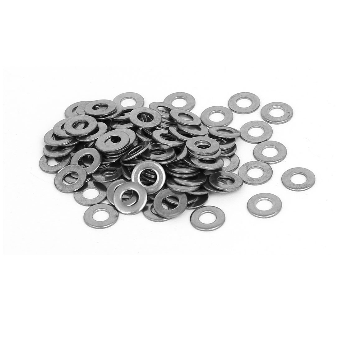Sourcingmap M3x7mmx0.5mm 316 Stainless Steel Flat Washers Gasket Fastener 100pcs