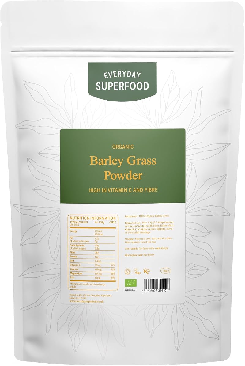Everyday Superfood Organic Barley Grass Powder 1kg Europe Grown Vegan