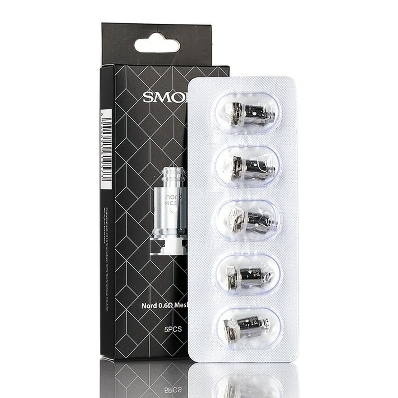 SMOK NORD Replacement Coils 0.6 Ohm [Pack of 5] - Mesh Build Coil, 25W Optimal, Enjoy Smooth Flavour and Consistent Vapour Production, Sub Ohm Vaping, Works With Priv N19 Kit, No Nicotine