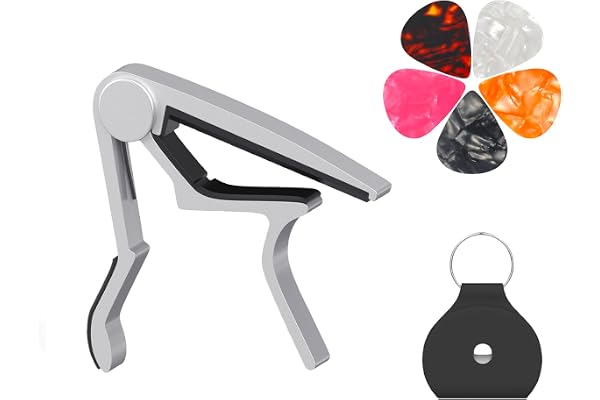 DIDA Guitar Capo For Acoustic Guitar With Pick Holder And 5 Picks, Metal Capo For Ukulele, Mandolin, Banjo, And Other String