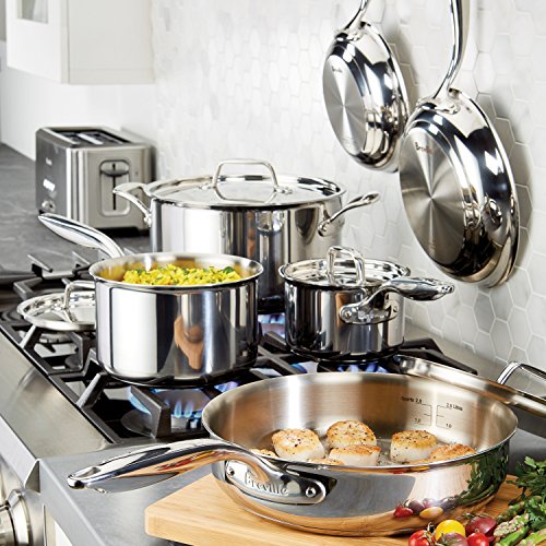 Breville Thermal Pro Stainless Steel Cookware Pots and Pans Set, 10