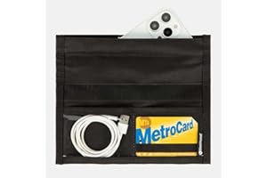 Silent Pocket SLNT Quick Access Smartphone Faraday Bag w Weatherproof Signal Blocking Nylon, Device Shielding for iPhone, Samsung Galaxy, Most Phones - Travel, Privacy, Anti-Hacking (Black, Medium)