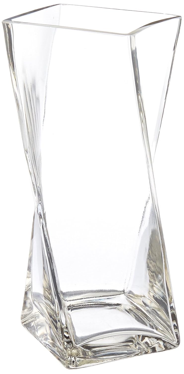 Buy Wgv Clear Square Twist Block Glass Vase 10 Inch Online At Low