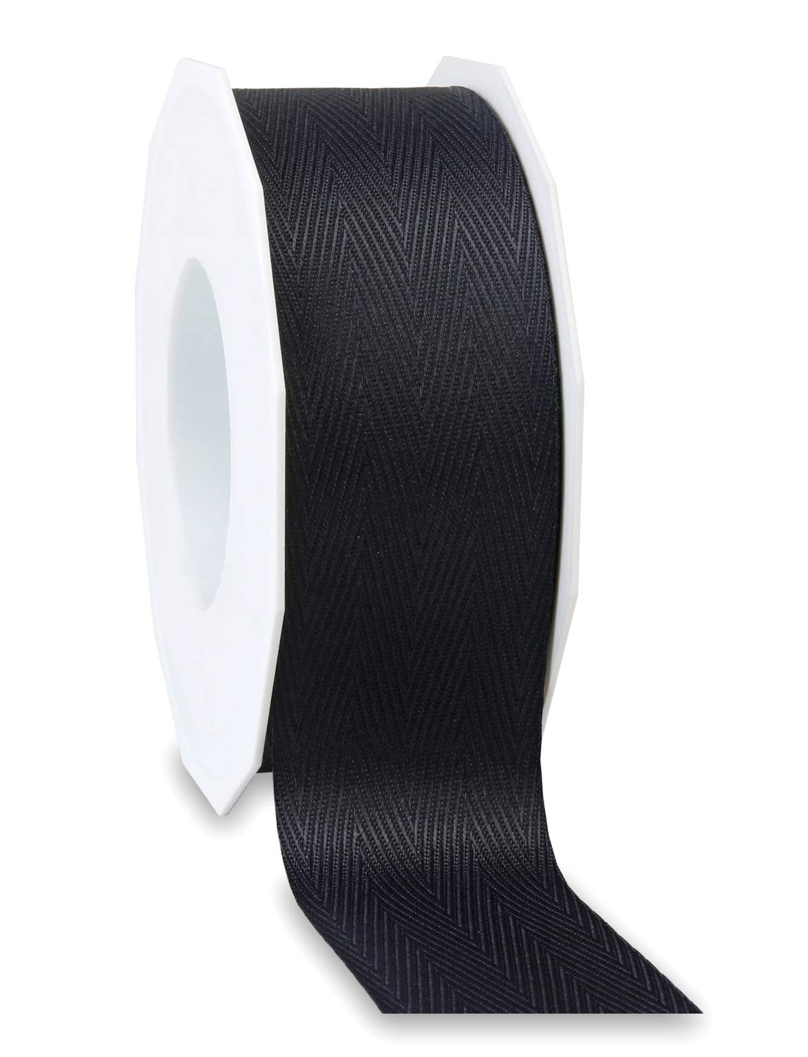 Finemark Love Nature Decorative Ribbon Ribbon Ribbon Eco Friendly Recycled Made from 100% Recycled Material Former Bottles from the Mediterranean Sea, Black , 25 m x 40 mm