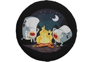 YIWUOUFA Spare Tire Cover Campfire Marshmallow Weatherproof Universal Wheel Protectors Camper Tire Covers for Trailer Rv Trav