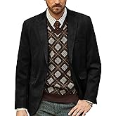 PJ PAUL JONES Mens Blazer Jacket Faux Leather Suit Jacket Casual 2 Buttons Suede Sport Blazer Coat with Pockets