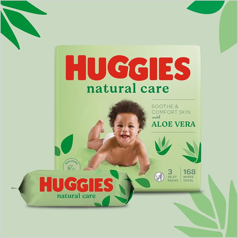 Natural Care, Salviette neonato, Dermatologicamente testate, con Aloe Vera, 70% fibre assorbenti naturali, 560 Salviette