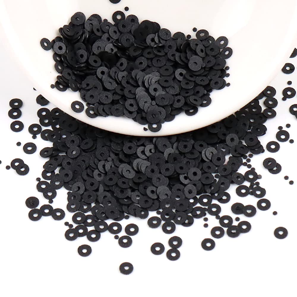 4000 Pieces Sequin Kit Paiettes Sequins Craft Loose Sequins Cup Iridescent Spangles for DIY Crafts Making Sewing Sticking Threading Shiny Decorative Wedding 2 mm, Black