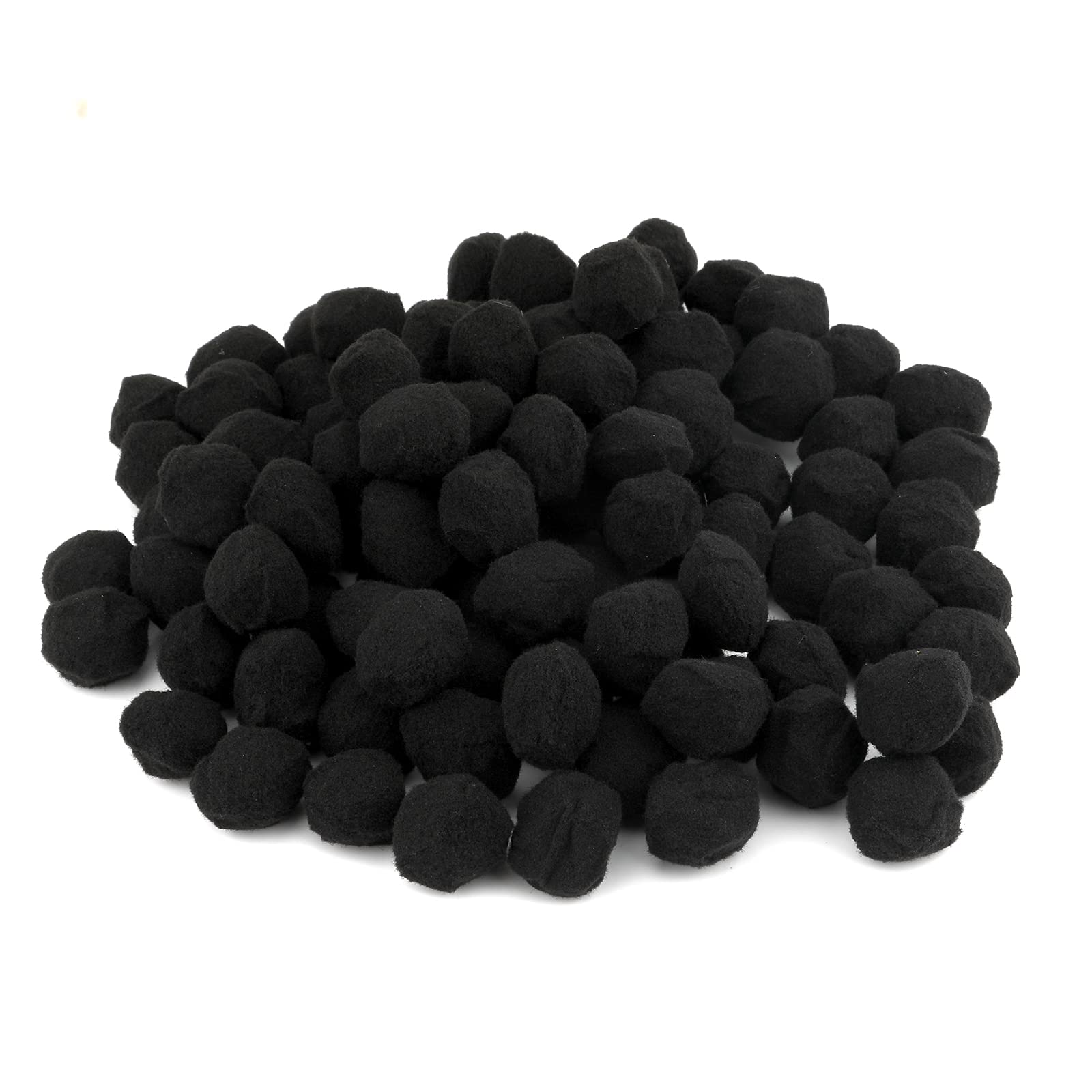 KINBOM 100pcs Craft Pom Poms, 1 Inch Diameter, Soft Shaggy Balls for Arts and Crafts, Knitting Accessories, DIY Handicrafts (Black)