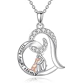 YONFQE Dog Necklace S925 Sterling Silver Puppy Pet Pendant Animal Memorial Jewelry Gifts for Women Men Dog Lovers