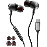 USB C Headphones Wired Earbuds for Samsung iPhone 18/17/16/15 Pro Max | Metal in-Ear Type C Earphone with Microphone Volume Control Bass Stereo for Samsung S26 S25 S24 S23 FE S22 S21 S20 A53 A54
