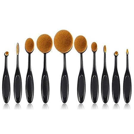 Make-up Pinsel Set, Rocita 10- teilige Oval Make-Up Bürste in Zahnbürste Form für Creme Contour Concealer und Foundation Gesi
