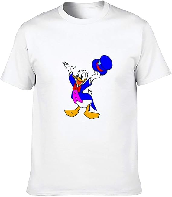 Amazon Co Jp Hlehjum アニメ Disney Donald Duck ディズニー ドナルド ダック Tシャツ メンズ レディース 半袖 綿 黒 夏 丸襟 ゆったり おしゃれ 通勤 通学 おおきいサイズ プリント ｔシャツ 面白い 白 ホワイト Clothing Accessories
