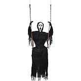 Fun World 60-Inch Ghost Face On Swing Decoration | Exclusive D&eacute;cor Standard