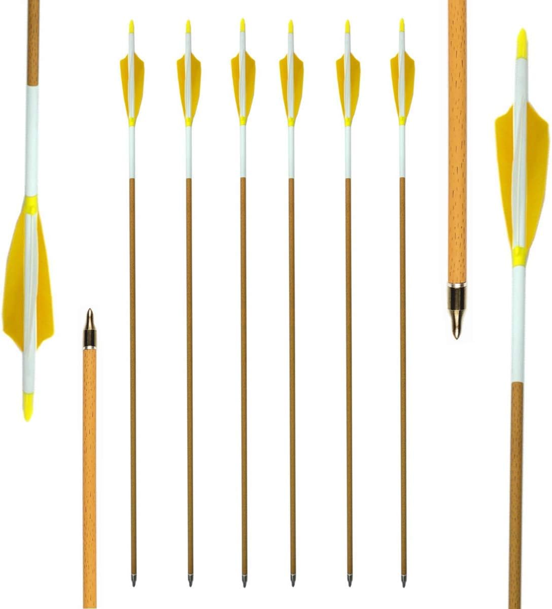 Letszhu Carbon Arrows 500 Spine with 4 Inch Helical Feathers Fletching and Field Points for Archery Targeting Shooting (6 Pack) : Sports & Outdoors