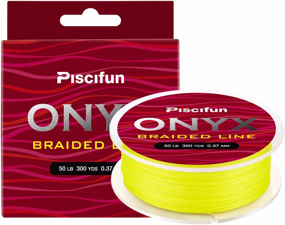 Piscifun Onyx Braided Fishing Line 6lb-150lb Superline Abrasion Resistant Braided Lines Super Strong High Performance PE Fishing Lines