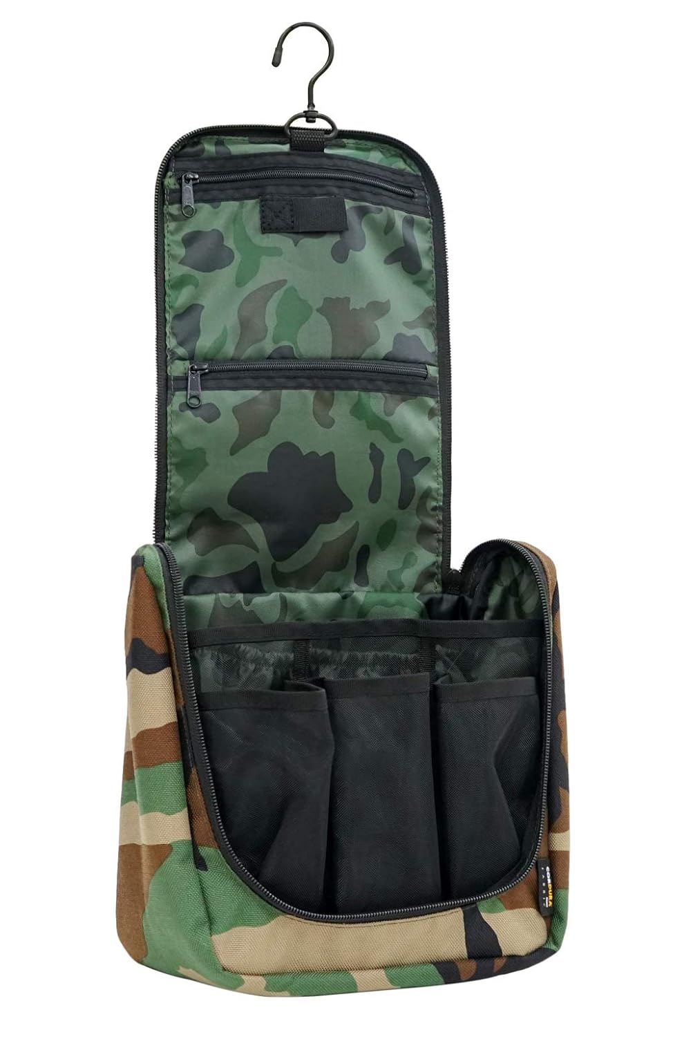 Rough Enough Travel Hanging Toiletry Bag for Men Women Cosmetic Bag Organizer Zip Personal Organizer Makeup Case Kit for Travel Essentials Accessories Shaving Kit Long Business Trip in Camo Military