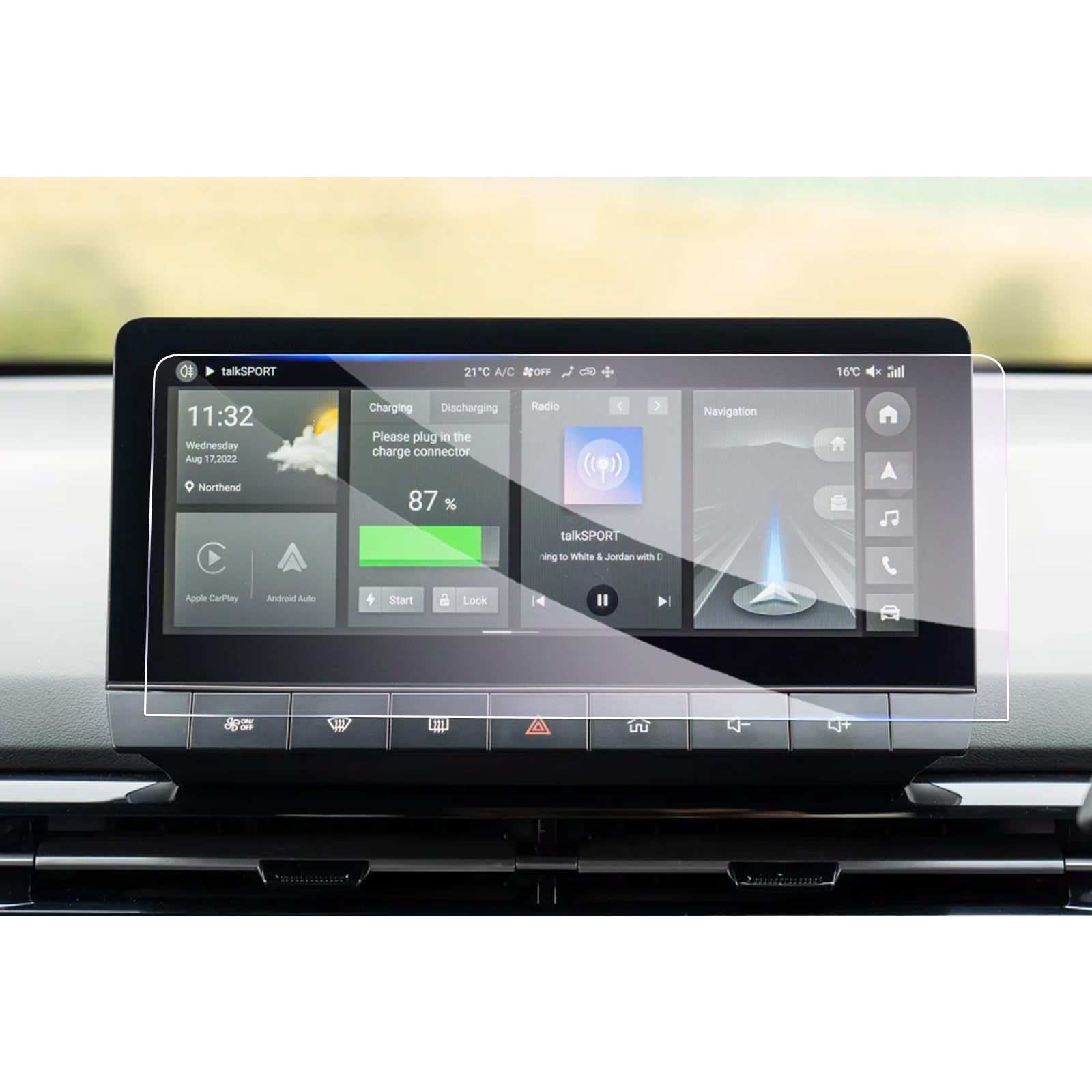 GAFAT MG 4 EV MG4 Electric 2022-2024 2025 10.25 Inch Navigation Screen Protector, 10.25 Inch Glass Screen Protector for Infotainment Touch Screen, Shockproof, 9H Anti-Scratch