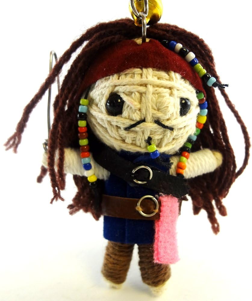 Jack Sparrow Voodoo String Doll Key Chain Handmade Pirates