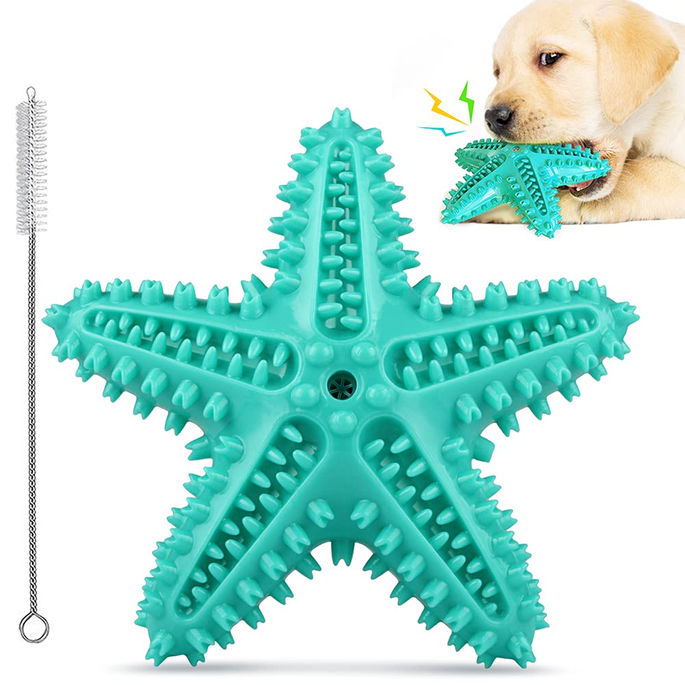 La Desire Dog Chew Toys Teeth Cleaning Toothbrush Squeaky Toy, Durable Puppy Teething Chew Toy Tough Pet Dental Oral Care Brushing Sticks Dogs Chewing Toys for Aggressive Chewers Small Medium Breed