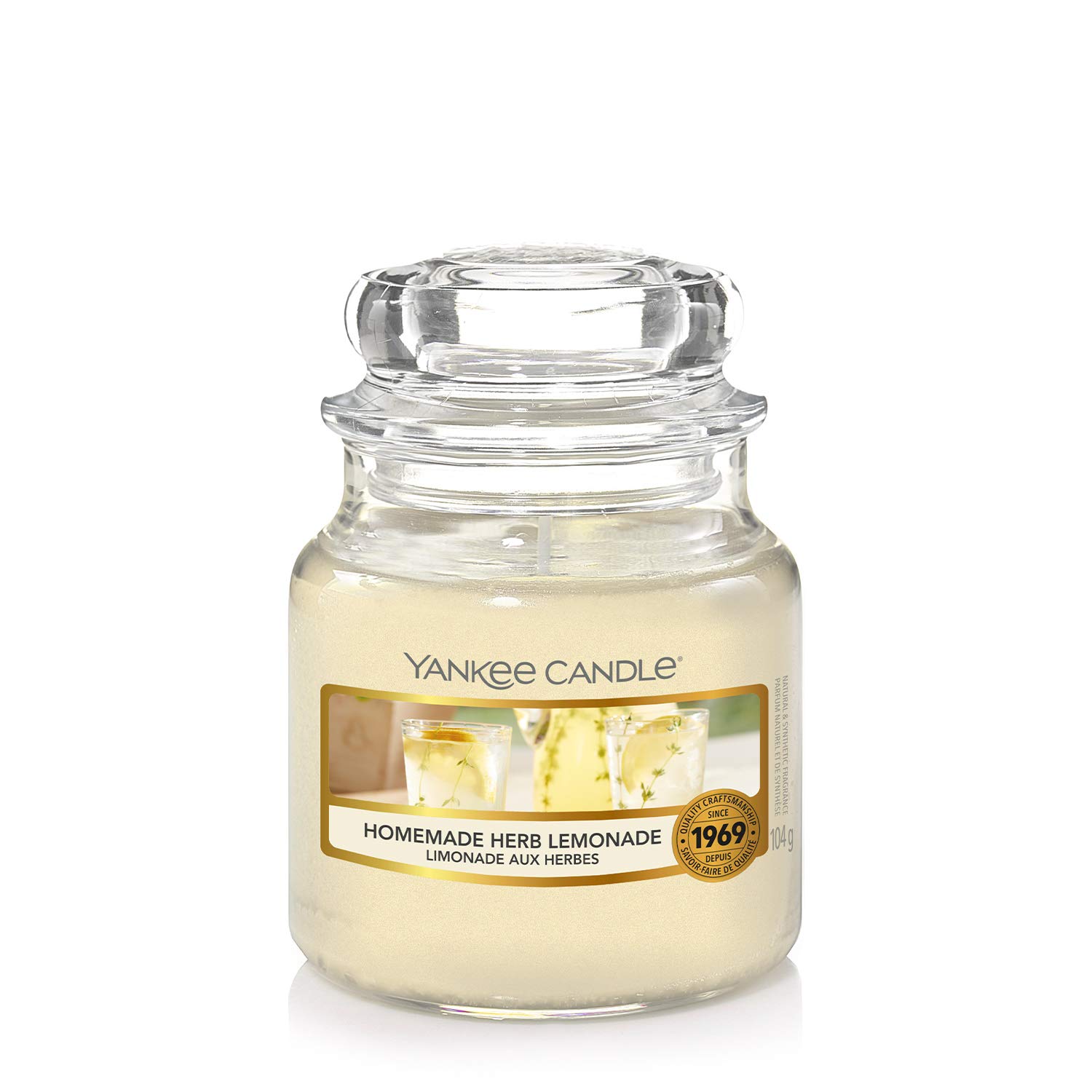 Yankee Candle Small Jar Scented Candle, Homemade Herb Lemonade, Up to 30 Hours Burn Time