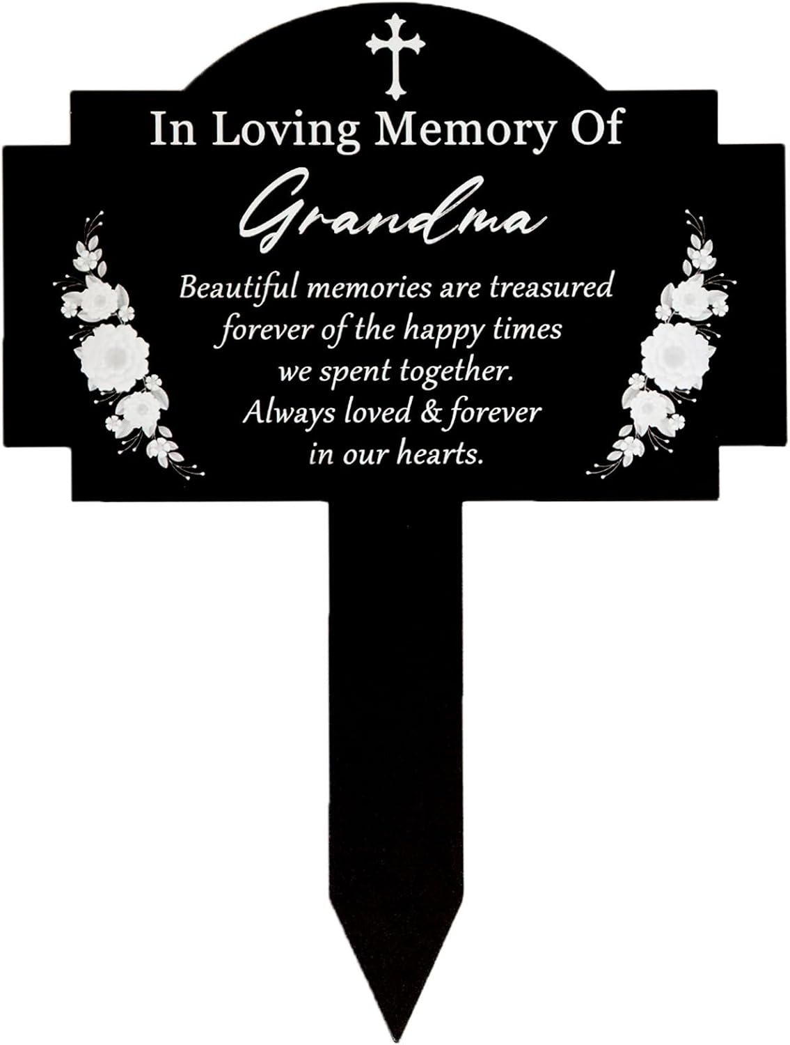 Decorative Garden Stakes - Grave Markers Memorial Stakes Grave Decorations for Cemetery Waterproof Metal Cemetery Plaque Stake Sympathy Garden Stake Memorial Plaques for Outdoor/Yard (Grandma) -13 x 9.8 inches