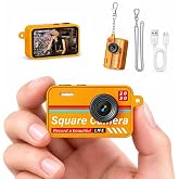 Mini Vintage Keychain Digital Camera, Y2K Tiny Retro Cam with 1.47" Screen | Maxmango 1080P Video Recording, 5 Fun Filters, Bag &amp; Phone Charm, Pocket Size for Beginners Adults(No SD Card) - Yellow