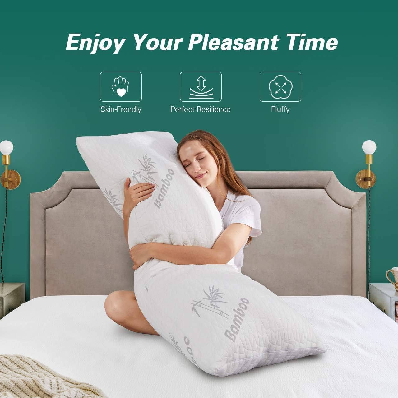 DOWNCOOL Body Pillow for Adults,100% Shredded Memory Foam Long Pillow Filling and Removable Washable Bamboo Cover,Hug Pillows for Sleeping: Kitchen & Dining