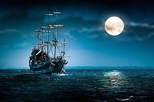 PigBangbang,Handmade 29.5 X 19.6'' Premium Basswood Bright Colorful 1000 Piece Jigsaw Puzzle for Adult in Box Can Be Mural Home Decoration-Fantasy Ship Boat Ocean Sea