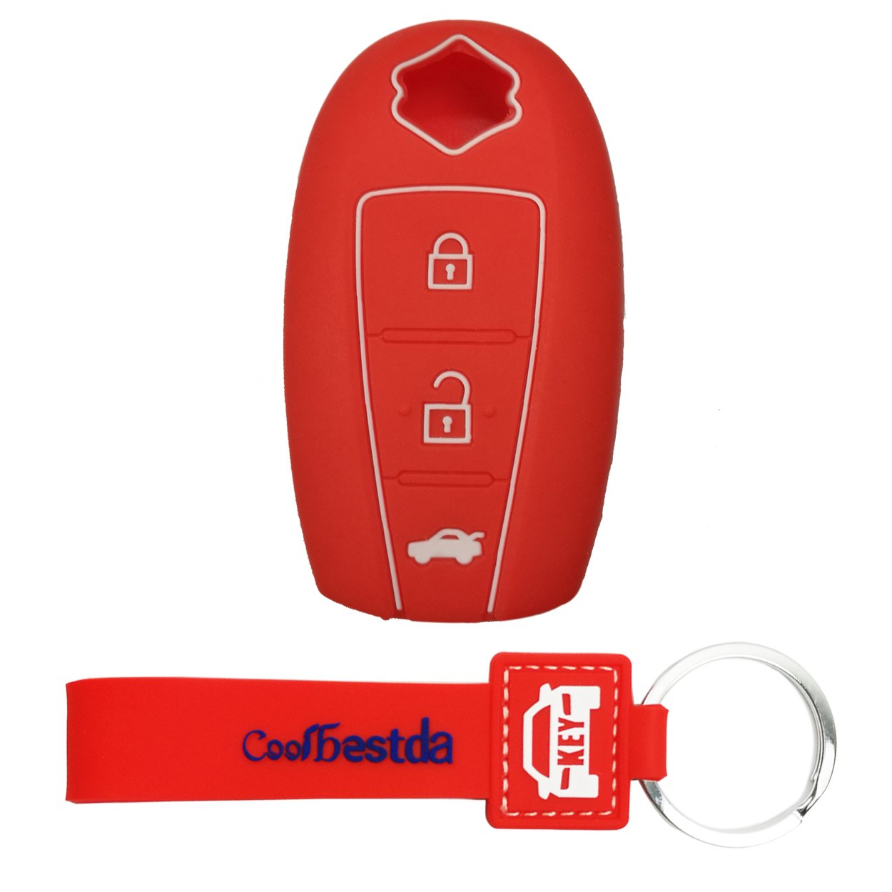 在庫あり 即納 Coolbestdaシリコン3ボタンスマートキーfobカバーケースプロテクターキーレスリモートジャケットfor Suzuki S Cross Swift Sx4キザシ レッド Su118bs B078y747xq レッド レッド 正規店仕入れの Www Happysigns De