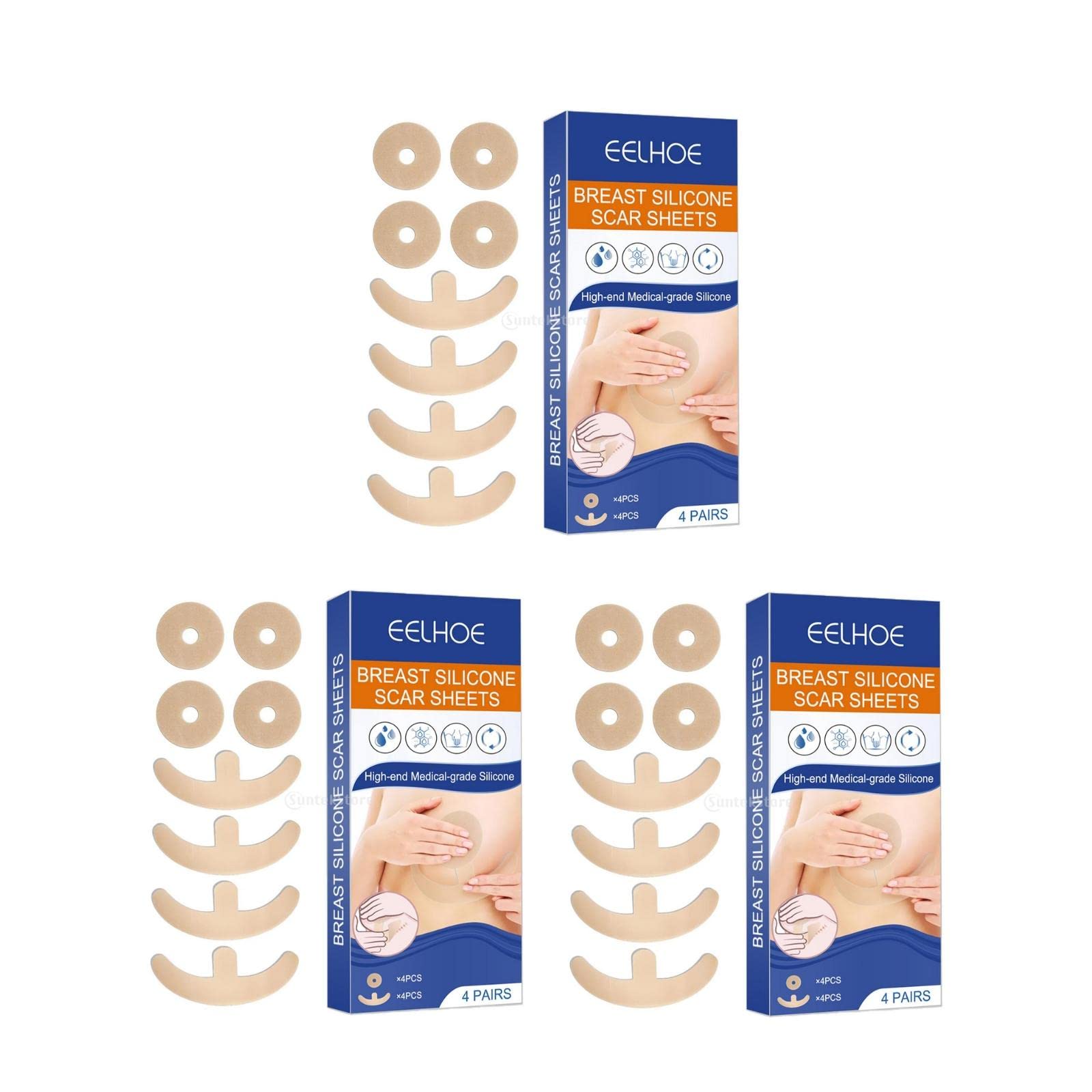 perfk 3x Silicone Sheets Scars Removal Sheets Breast Reduction Fast for Keloid