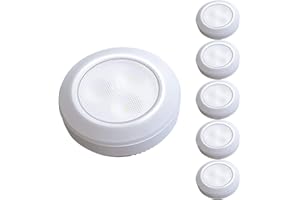 HONWELL Battery Powered Tap Light, Mini LED Tap Closet Light, Wireless Puck Light, Under Counter Lighting, Touch Light Stick on Push Lights, Warm White Night Light for Kitchen, Shelf, Cabinet(6Pack)