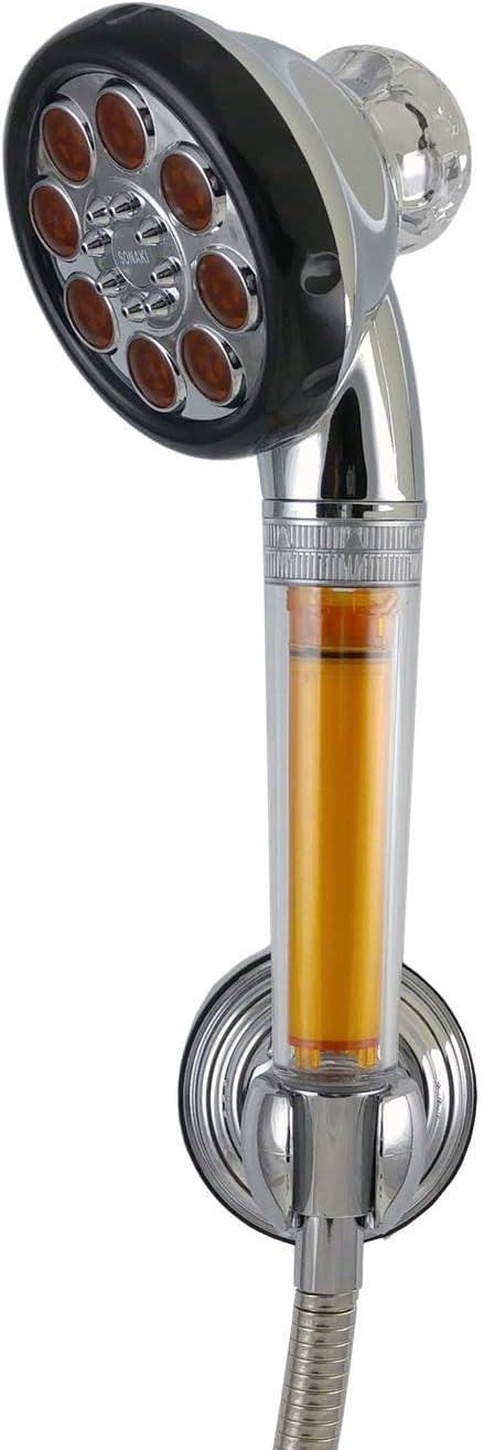 SONAKI Vitamin C Crystal Shower Head with a Filter [SVH-118CR, Chrome] - Removes Up to 99% of Chlorine and Chloramines