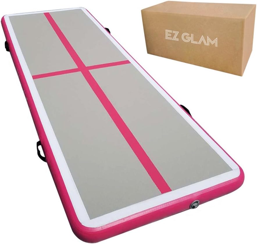 EZ GLAM 10ft/13ft/16ft/20ft Air Mat Tumble Track Inflatable Gymnastics Tumbling Track Mat with Electric Air Pump for Cheerleading/Practice Gymnastics/Beach/Park/Home use : Sports & Outdoors