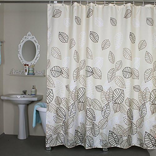 WeLwo Polyester Cloth Bathroom Shower Curtain Liner, 84" W x 78" H Light Brown Cloth Fabric Heavy Duty Waterproof Shower Curtain Liner Weighted New