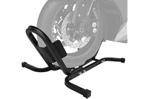 Donext Motorcycle Front Tire Chock, 1500 lbs Heavy Duty Wheel Stand, Black Motorbike Front Chock for 17"-21" Wheels, High-Grade Steel Trailer Stand