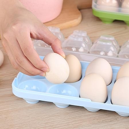UxradG Huevera de Cocina con Tapa para Nevera, Portátil, Color ...