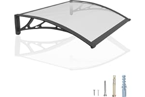 GUANSU-CN 40x48'' Window and Door Awning Exterior, UV/Rain/Snow/Sunlight Protection Sheet,UPF 50+ Polycarbonate Overhang Canopy,House Overdoor Awnings for Door Entrance Outside/Patio/Porch/Deck