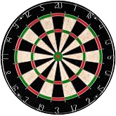 Hey Play Bristle and Metal Dart Board, 18&rdquo; | Tournament Sized Indoor Hanging Number Target Game for Steel Tip Darts Dartboard Mounting Hardware