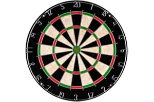 Bristle Dart Board, Tournament Sized Indoor Hanging Number Target Game for Steel Tip Darts- Dartboard with Mounting Hardware by Hey! Play!